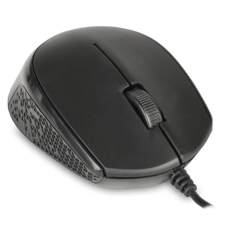 iMicro - 205U Black - Wired USB Optical Mouse - 1200 DPI - Three Buttons Left/Right and Scroll Key - Office Use (MO-205U) - Image 2